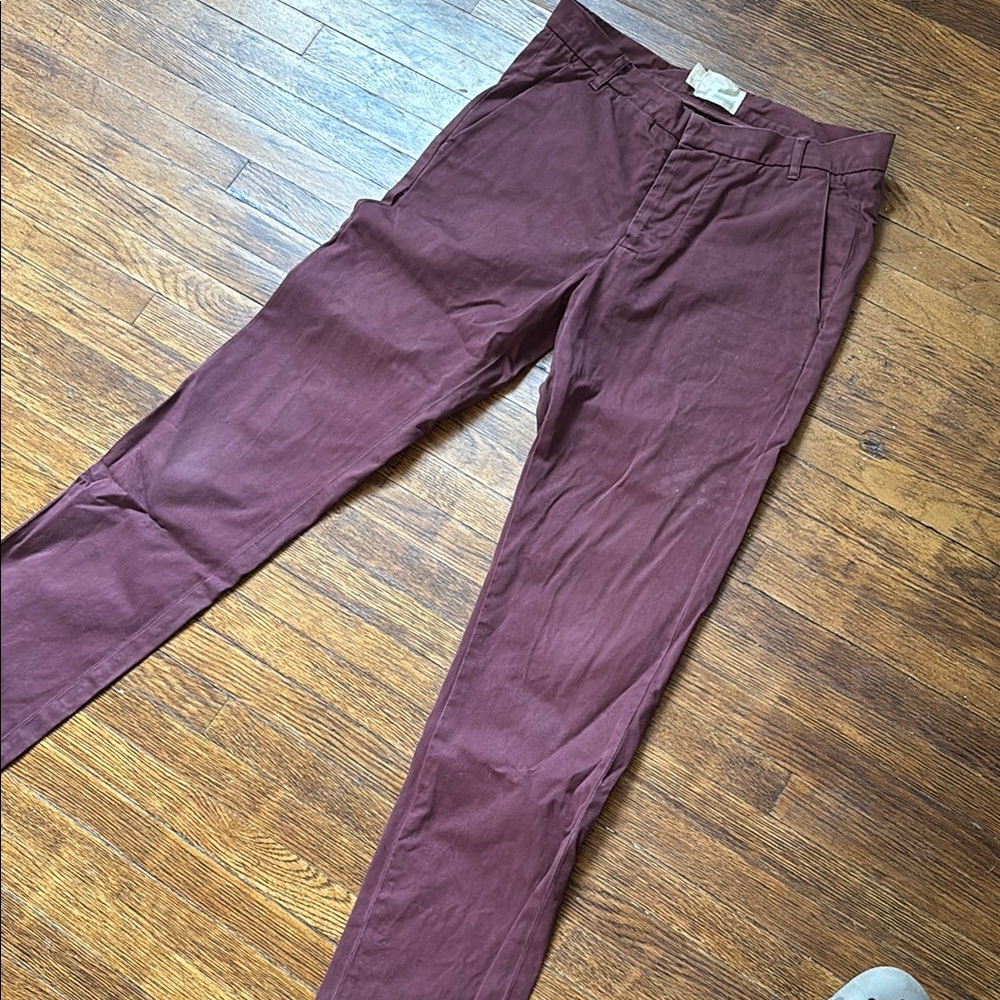 Band Of Outsiders Red Chinos Straight Leg Cotton